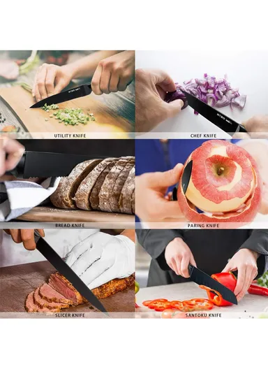 7PCS Stainless Steel Kitchen Knife Set With Wooden stand B22-17
