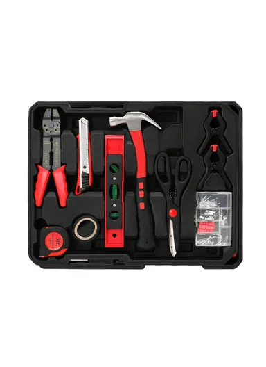 187Pcs 4-Layer Chrome Vanadium Tool Set with Telescoping Handle &amp; 2 Wheels (W36 x D20 x H50)cm