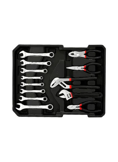 187Pcs 4-Layer Chrome Vanadium Tool Set with Telescoping Handle &amp; 2 Wheels (W36 x D20 x H50)cm