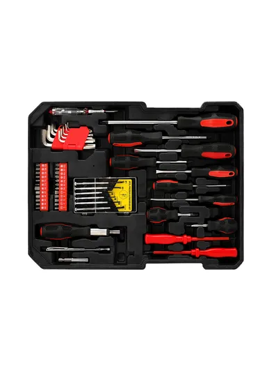 187Pcs 4-Layer Chrome Vanadium Tool Set with Telescoping Handle &amp; 2 Wheels (W36 x D20 x H50)cm