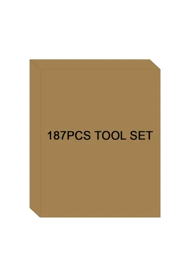 187Pcs 4-Layer Chrome Vanadium Tool Set with Telescoping Handle &amp; 2 Wheels (W36 x D20 x H50)cm
