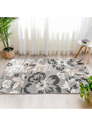 Madagascar Pansy 160 x 230 cm Zymta Decorative Carpet - Grey / White / Beige / Anthracite