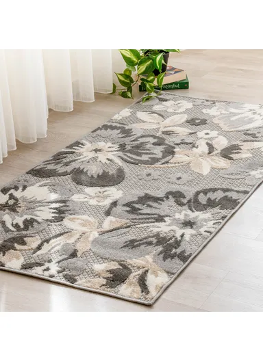 Madagascar Pansy 160 x 230 cm Zymta Decorative Carpet - Grey / White / Beige / Anthracite