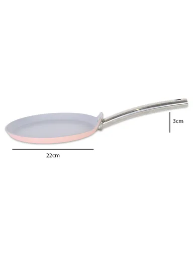 24/28cm Casserole + 22 Pizza Pan + 28cm FryPan + 3.4L Kettle Die-Cast Non-Stick Cookware Set VK-79- Pink