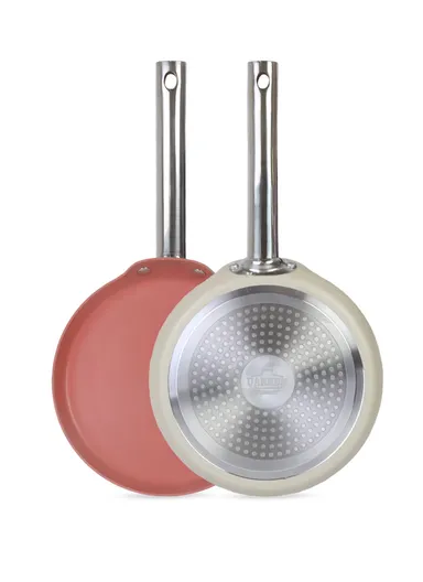 24/28cm Casserole + 22 Pizza Pan + 28cm FryPan + 3.4L Kettle Die-Cast Non-Stick Cookware Set VK-79- Cream