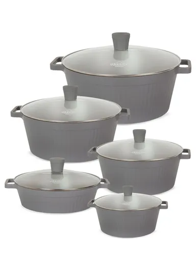 20/24/28/32cm Granite Non-Stick Die-Casting Casserole With 28cm Shallow Pot Set VK-201 - Black