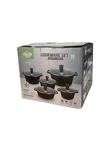20/24/28/32cm Granite Non-Stick Die-Casting Casserole With 28cm Shallow Pot Set VK-201 - Black