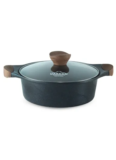 10PCS 20/24/28/32cm Casserole + 24cm Shallow Casserole Granite Coating Cookware Set VK-5- Black