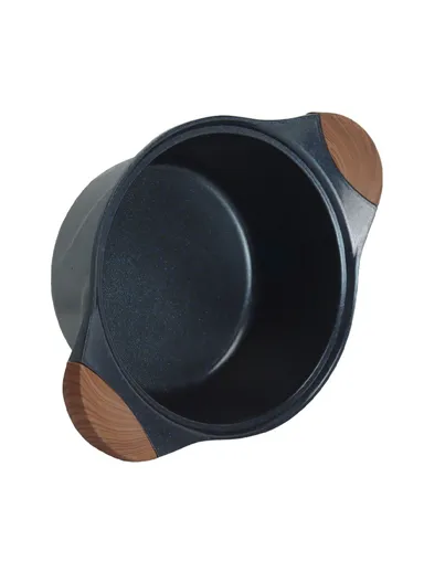 10PCS 20/24/28/32cm Casserole + 24cm Shallow Casserole Granite Coating Cookware Set VK-5- Black