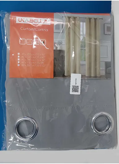 140x260cm High Blackout Matte Color Polyester Fabric Drapes With 8 Silver Eyelets - Grey