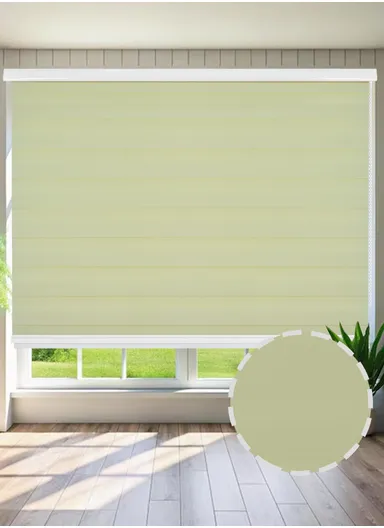 180x180cm Crease-Free Easy Control Blackout Polyester Fabric Roller Blinds, Light Filtering Roller Shades - Light Yellow