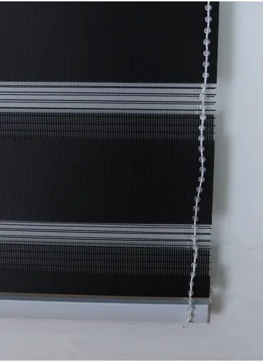 200x180cm Crease-Free Easy Control Blackout Polyester Fabric Roller Blinds, Light Filtering Roller Shades - Black