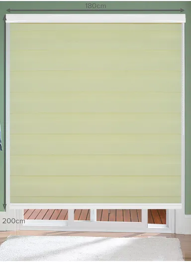 200x180cm Crease-Free Easy Control Blackout Polyester Fabric Roller Blinds, Light Filtering Roller Shades - Light Yellow