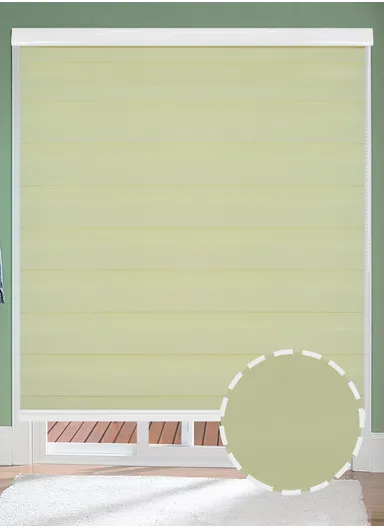 200x180cm Crease-Free Easy Control Blackout Polyester Fabric Roller Blinds, Light Filtering Roller Shades - Light Yellow