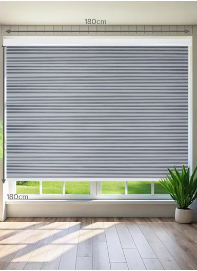 180x180cm Blackout Polyester Fabric Roller Blinds, Double Layer Color, Sheer Or Privacy Light Control - Grey