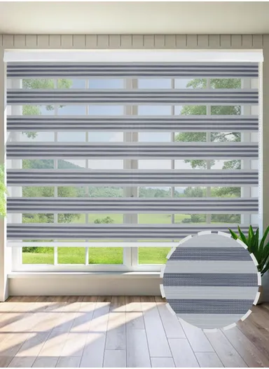 180x180cm Blackout Polyester Fabric Roller Blinds, Double Layer Color, Sheer Or Privacy Light Control - Grey