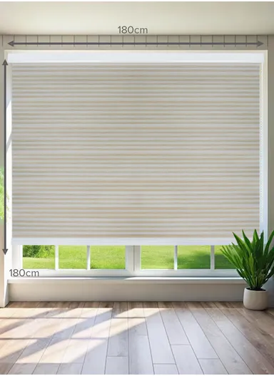 180x180cm Blackout Polyester Fabric Roller Blinds, Double Layer Color, Sheer Or Privacy Light Control - Beige