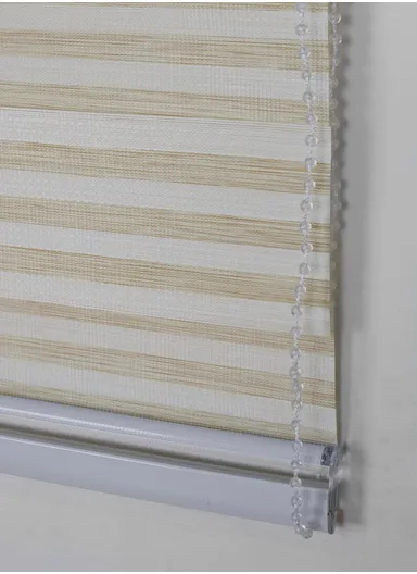 180x180cm Blackout Polyester Fabric Roller Blinds, Double Layer Color, Sheer Or Privacy Light Control - Beige