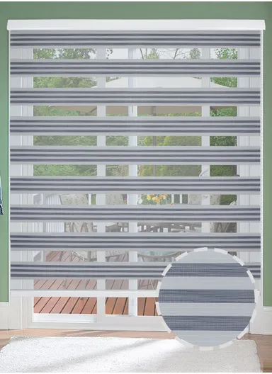 200x180cm Blackout Polyester Fabric Roller Blinds, Double Layer Color, Sheer Or Privacy Light Control - Grey