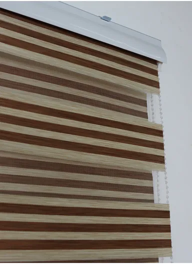 200x180cm Blackout Polyester Fabric Roller Blinds, Double Layer Color, Sheer Or Privacy Light Control - Light Coffee