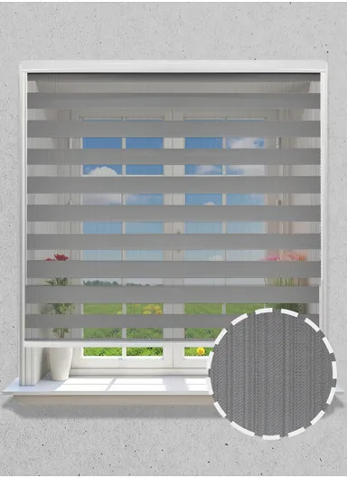 150x180cm Blackout Polyester Fabric Roller Blinds, Light-Blocking Blinds, Sheer Or Privacy Light Control - Grey