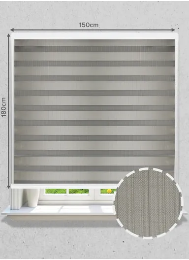 150x180cm Blackout Polyester Fabric Roller Blinds, Light-Blocking Blinds, Sheer Or Privacy Light Control - Light Coffee