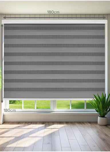 180x180cm Blackout Polyester Fabric Roller Blinds, Light-Blocking Blinds, Sheer Or Privacy Light Control - Grey