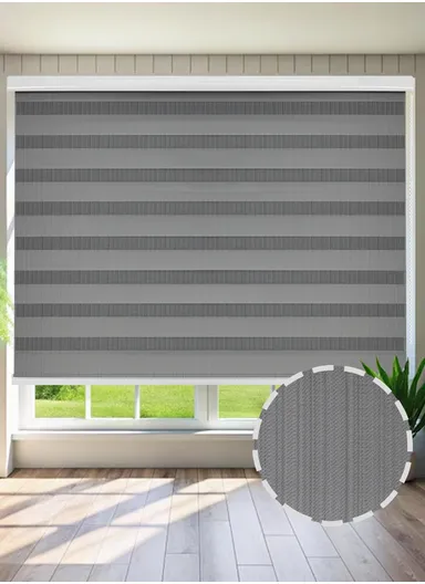180x180cm Blackout Polyester Fabric Roller Blinds, Light-Blocking Blinds, Sheer Or Privacy Light Control - Grey