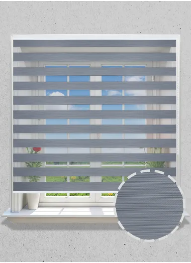 150x180cm Easy Control Waterproof Blackout Polyester Fabric Roller Blinds, Sheer Or Privacy Light Control - Grey