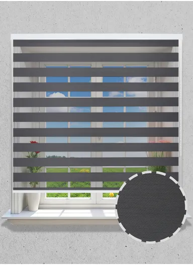 150x180cm Easy Control Waterproof Blackout Polyester Fabric Roller Blinds, Sheer Or Privacy Light Control - Dark Grey
