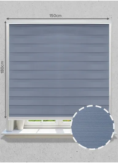 150x180cm Easy Control Waterproof Blackout Polyester Fabric Roller Blinds, Sheer Or Privacy Light Control - Blue