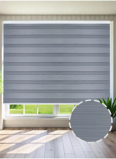 180x180cm Easy Control Waterproof Blackout Polyester Fabric Roller Blinds, Sheer Or Privacy Light Control - Grey