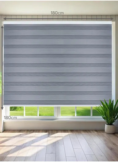 180x180cm Easy Control Waterproof Blackout Polyester Fabric Roller Blinds, Sheer Or Privacy Light Control - Grey