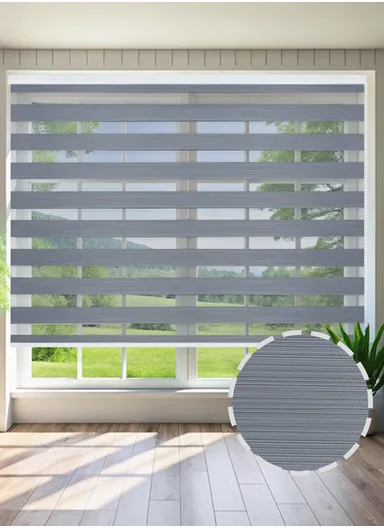 180x180cm Easy Control Waterproof Blackout Polyester Fabric Roller Blinds, Sheer Or Privacy Light Control - Grey