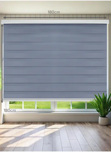 180x180cm Easy Control Waterproof Blackout Polyester Fabric Roller Blinds, Sheer Or Privacy Light Control - Blue