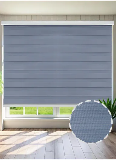 180x180cm Easy Control Waterproof Blackout Polyester Fabric Roller Blinds, Sheer Or Privacy Light Control - Blue
