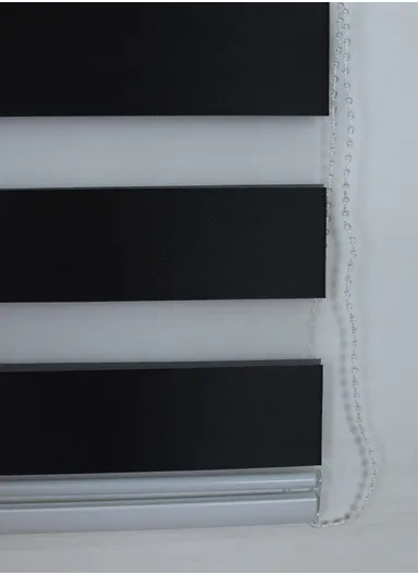 200x180cm Easy Control Waterproof Blackout Polyester Fabric Roller Blinds, Sheer Or Privacy Light Control - Black