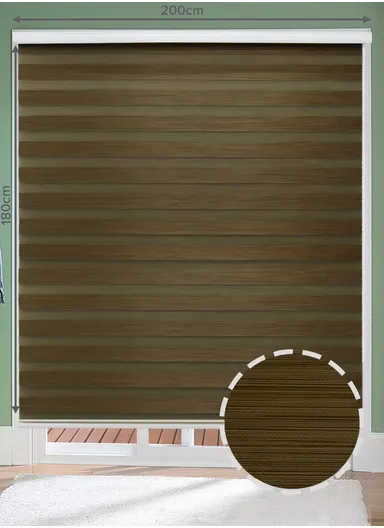 200x180cm Easy Control Waterproof Blackout Polyester Fabric Roller Blinds, Sheer Or Privacy Light Control - Khaki