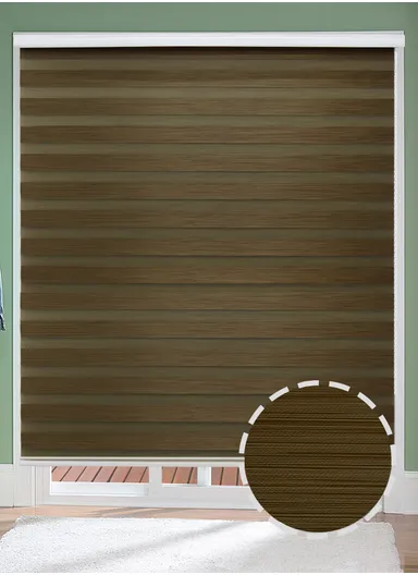 200x180cm Easy Control Waterproof Blackout Polyester Fabric Roller Blinds, Sheer Or Privacy Light Control - Khaki