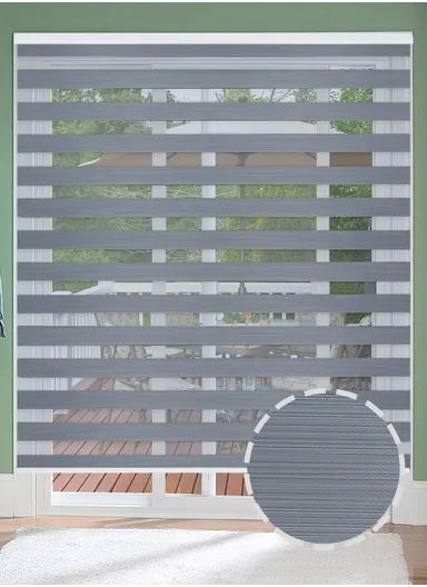 200x180cm Easy Control Waterproof Blackout Polyester Fabric Roller Blinds, Sheer Or Privacy Light Control - Grey