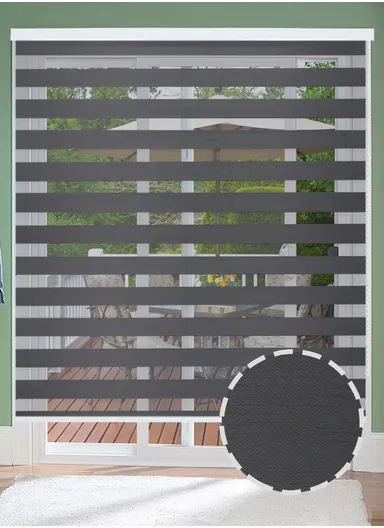 200x180cm Easy Control Waterproof Blackout Polyester Fabric Roller Blinds, Sheer Or Privacy Light Control - Dark Grey