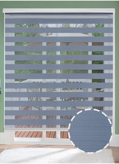 200x180cm Easy Control Waterproof Blackout Polyester Fabric Roller Blinds, Sheer Or Privacy Light Control - Blue