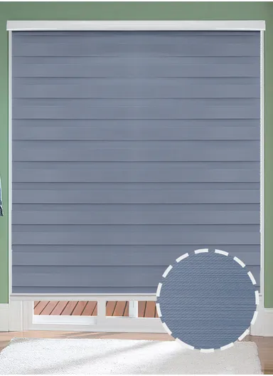 200x180cm Easy Control Waterproof Blackout Polyester Fabric Roller Blinds, Sheer Or Privacy Light Control - Blue