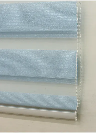 150x180cm Easy Control Blackout Gold &amp; Silver Inlaid Silk Blinds Polyester Fabric, Sheer Or Privacy Light Control - Blue