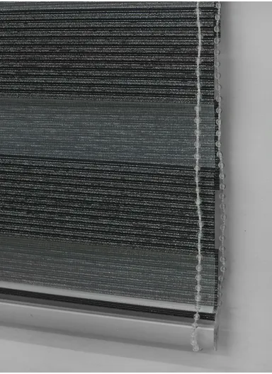 200x180cm Easy Control Blackout Gold &amp; Silver Inlaid Silk Blinds Polyester Fabric, Sheer Or Privacy Light Control - Black