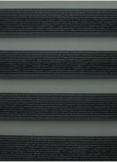 200x180cm Easy Control Blackout Gold &amp; Silver Inlaid Silk Blinds Polyester Fabric, Sheer Or Privacy Light Control - Black