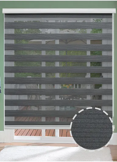 200x180cm Easy Control Blackout Gold &amp; Silver Inlaid Silk Blinds Polyester Fabric, Sheer Or Privacy Light Control - Grey