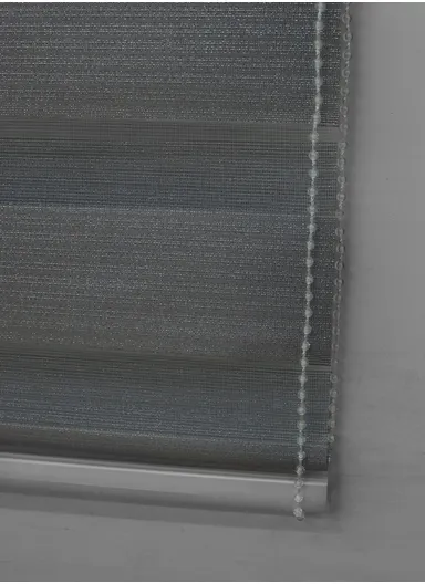 200x180cm Easy Control Blackout Gold &amp; Silver Inlaid Silk Blinds Polyester Fabric, Sheer Or Privacy Light Control - Grey