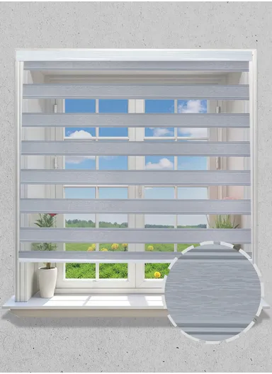 150x180cm Blackout Four-fold Auspicious Cloud Blinds Polyester Fabric, Light Filtering Roller Shades - Grey