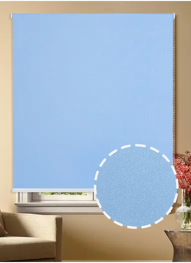 120x150cm Waterproof Full Blackout Polyester Fabric Flat Roller Curtain - Blue